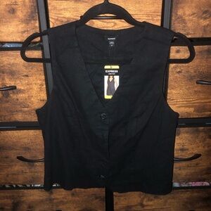 Express Black Button Down Vest size Medium NWT